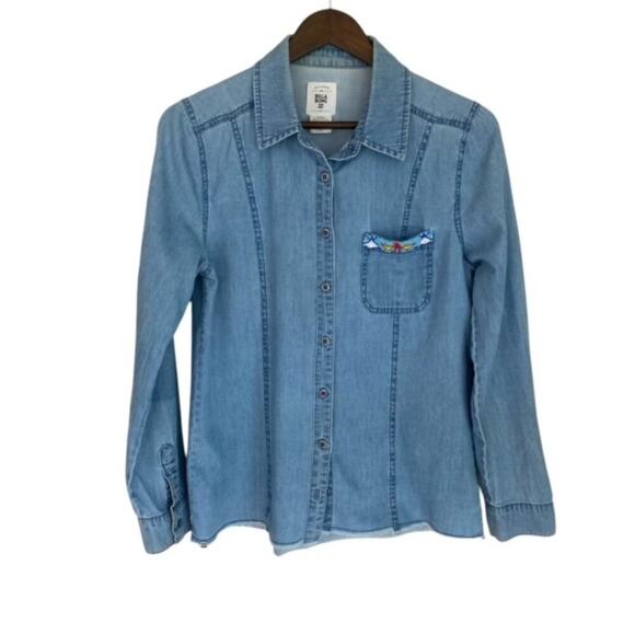 Billabong Light Denim Fitted Denim Shirt - Medium - Picture 1 of 5